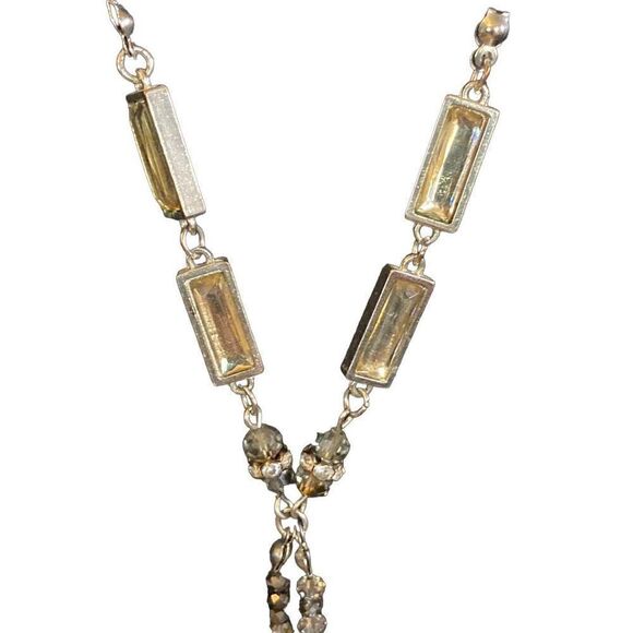 Anne Taylor loft long black crystal tassel necklace - Picture 4 of 11